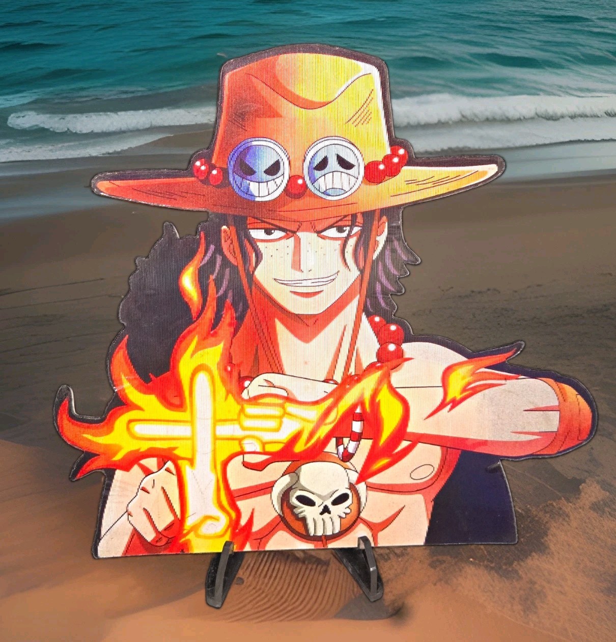 One Piece Portgas D. Ace 3D Lenticular Anime Motion Car Laptop Sticker Decal 
