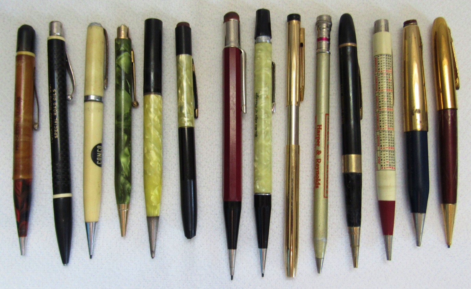14 Vintage Illinois Iowa Advertising Mechanical Lead Pencils Repair Restoration