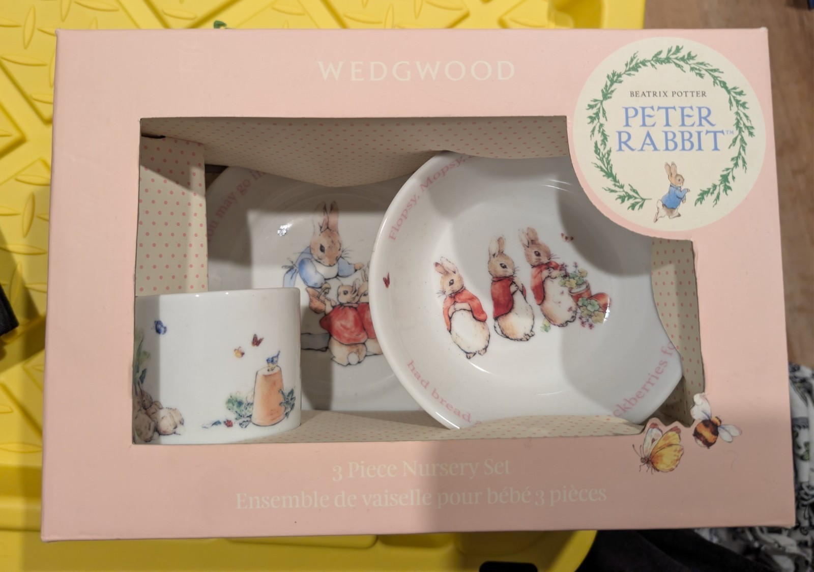 Beatrix Potter Peter Rabbit Wedgwood Nursery Set 3 Piece (NEW)