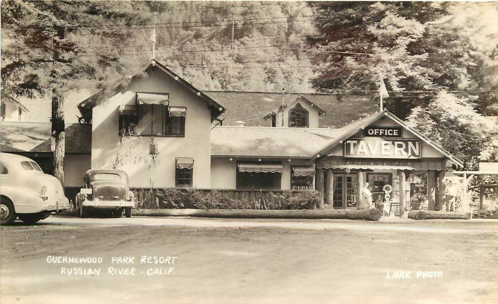 c1940 RPPC Postcard Guernewood Park Resort Tavern Russian River CA  Lark Photo