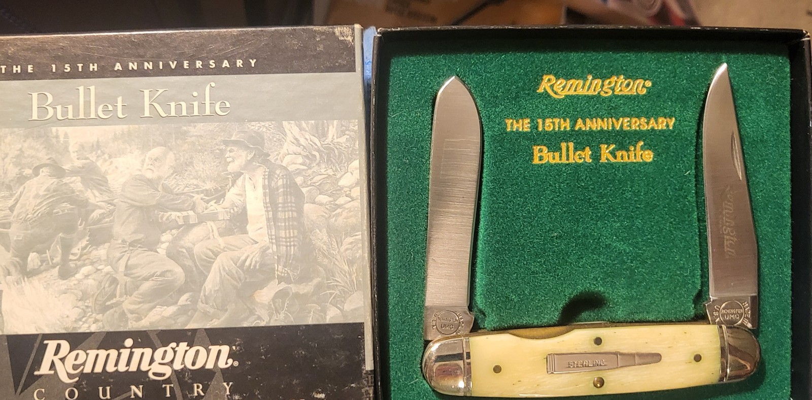 Remington 1997 15th Anniversary Silver Bullet Knife R4468 SB Natural Bone NIB Remington 1997 15th Anniversary Silver Bullet Knife R4468 SB Natural Bone NIB