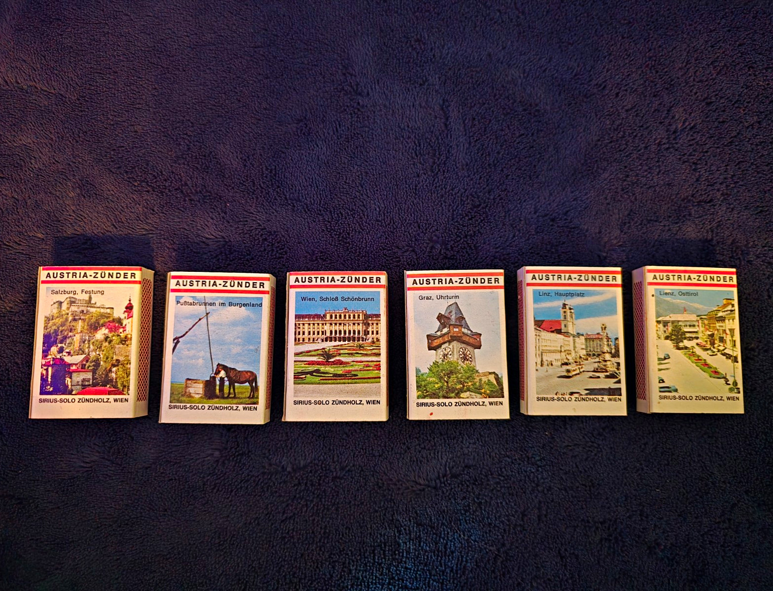 Austria-Zünder Matchboxes w/ Matches Lot of 6 Vienna Salzburg Linz Graz