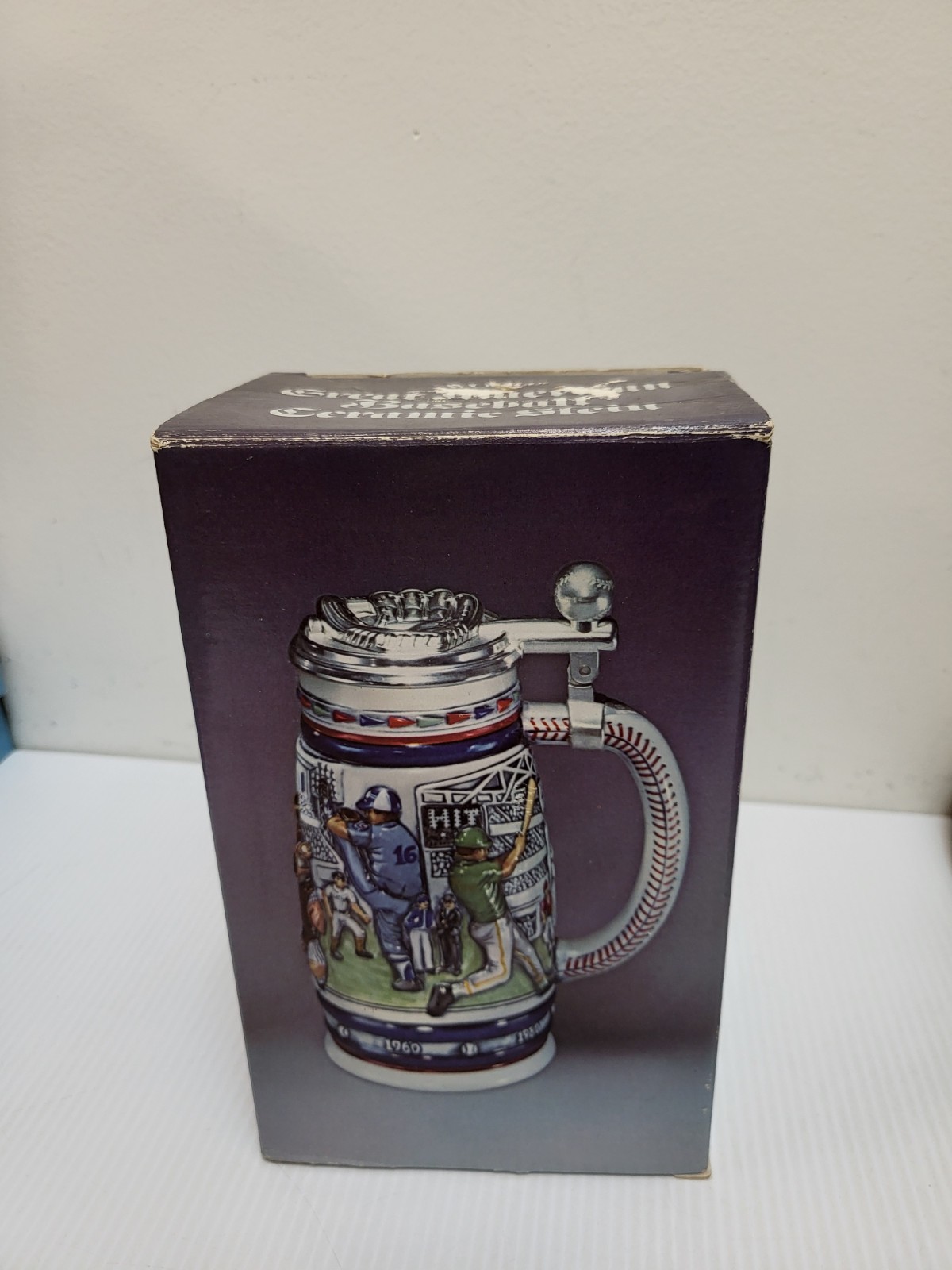 Vintage Great American Baseball Ceramic Beer Stein 1984 Avon