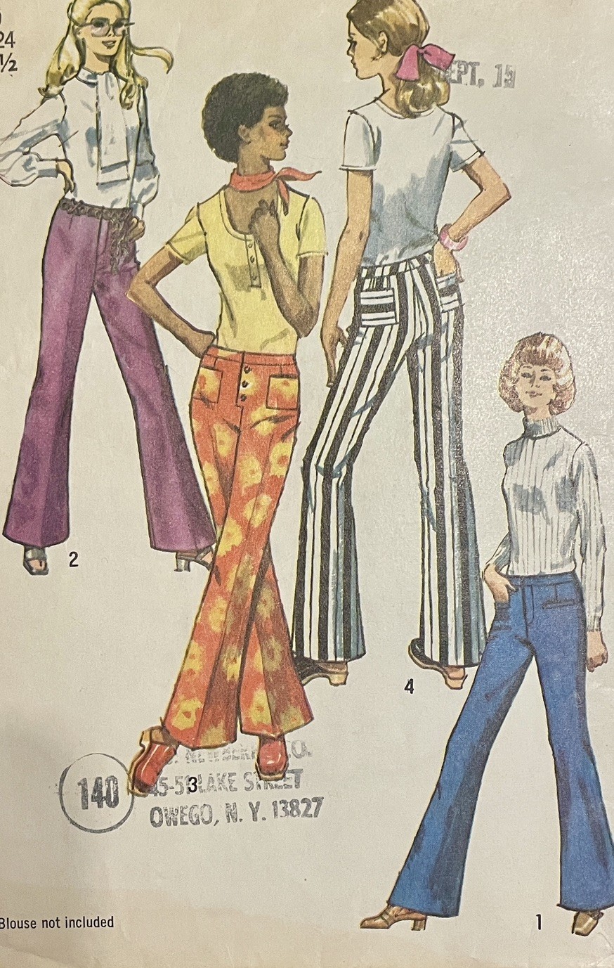 1970’s hip hugger pants Vintage Sewing Pattern Simplicity 9069 1970’s hip hugger pants Vintage Sewing Pattern Simplicity 9069