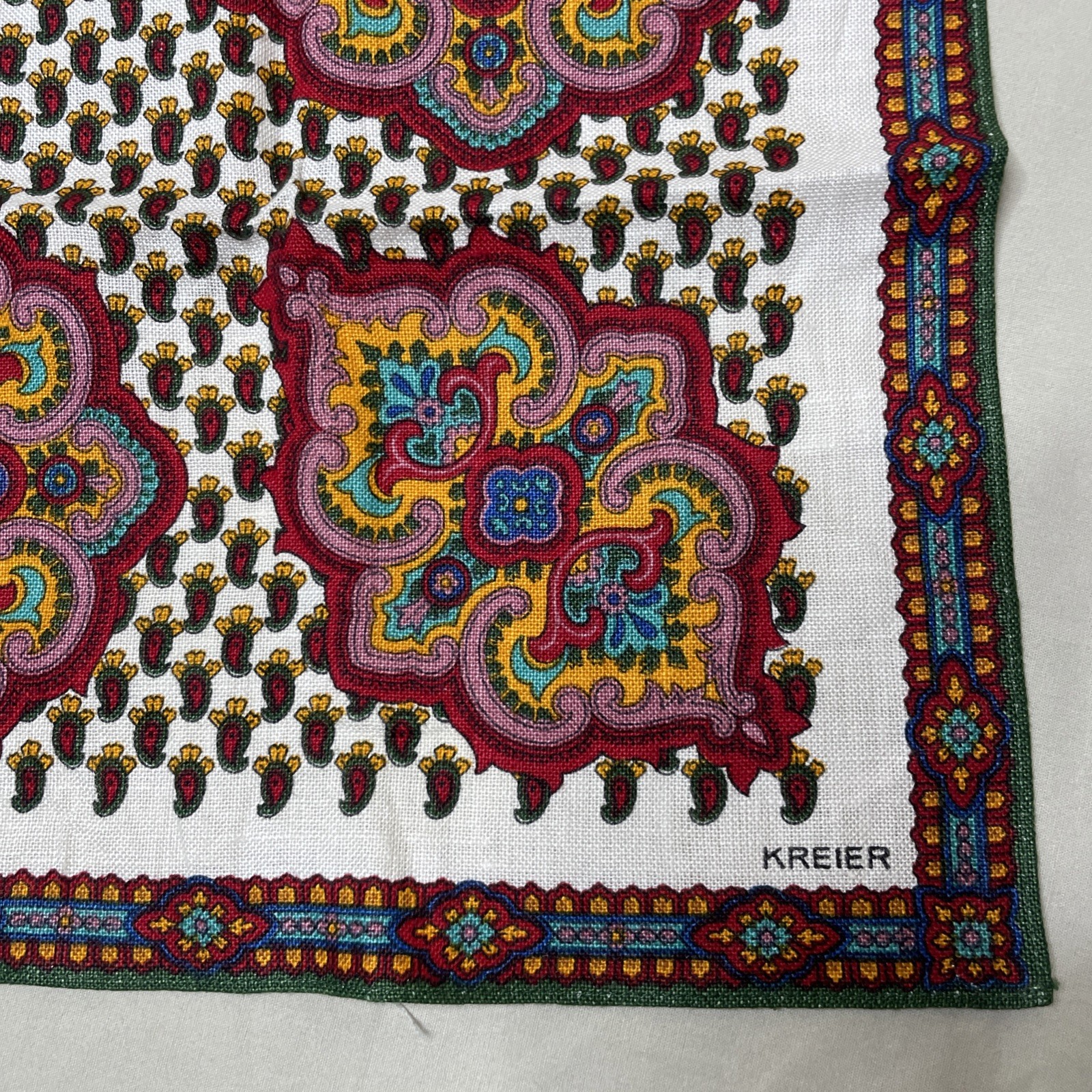 Set of 2: Kreier Vibrant Colors Linen Tea Towels 18x27 Unused