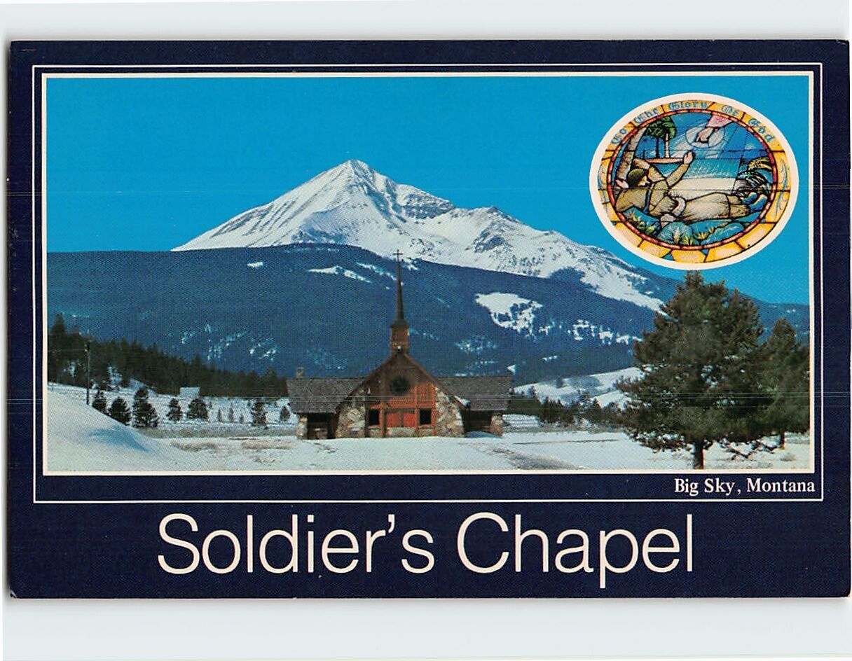 Postcard Soldier\'s Chapel at Big Sky Montana USA