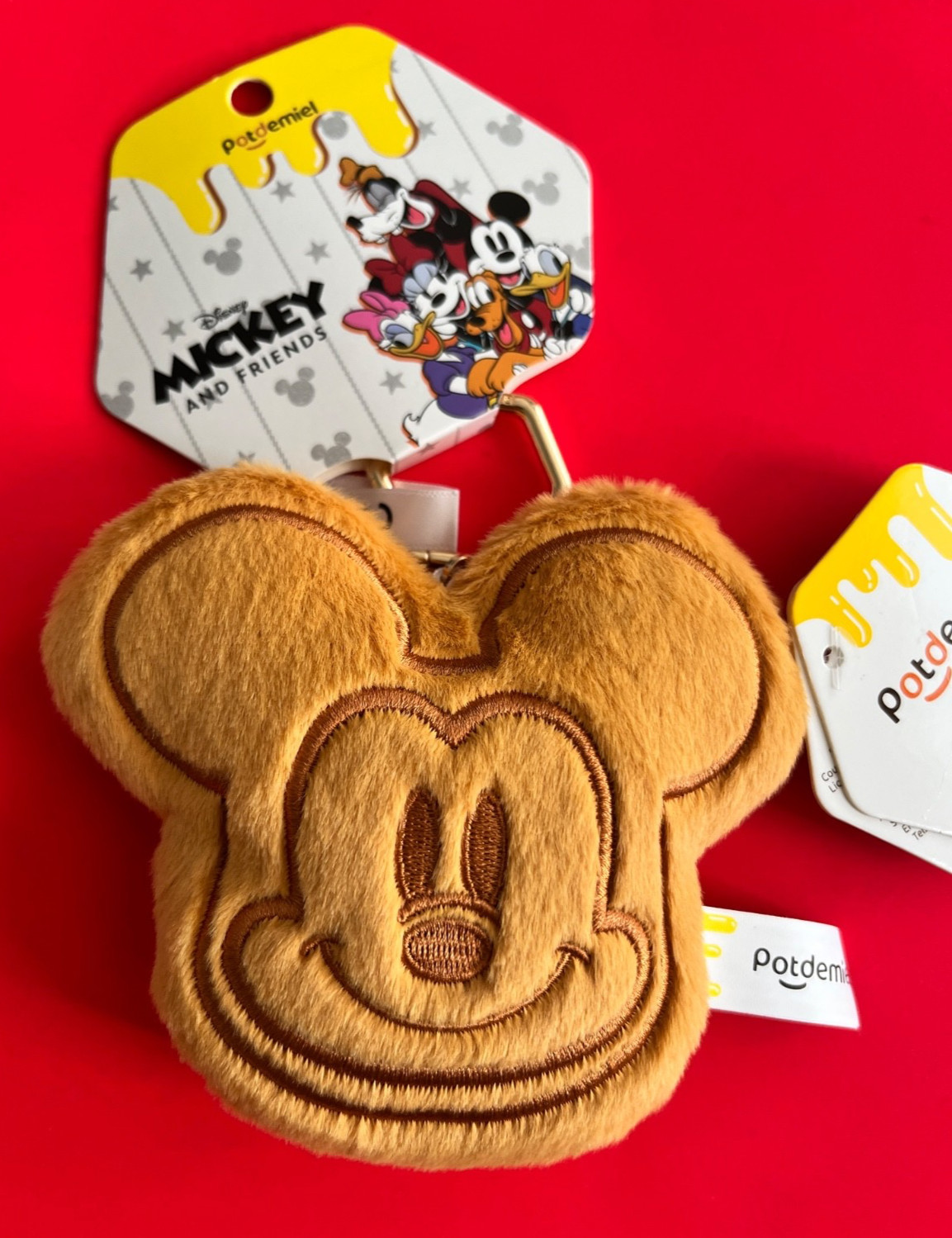 DISNEY Kawaii Mickey Mouse Waffle Eats Plush Bag Charm / Keychain 4