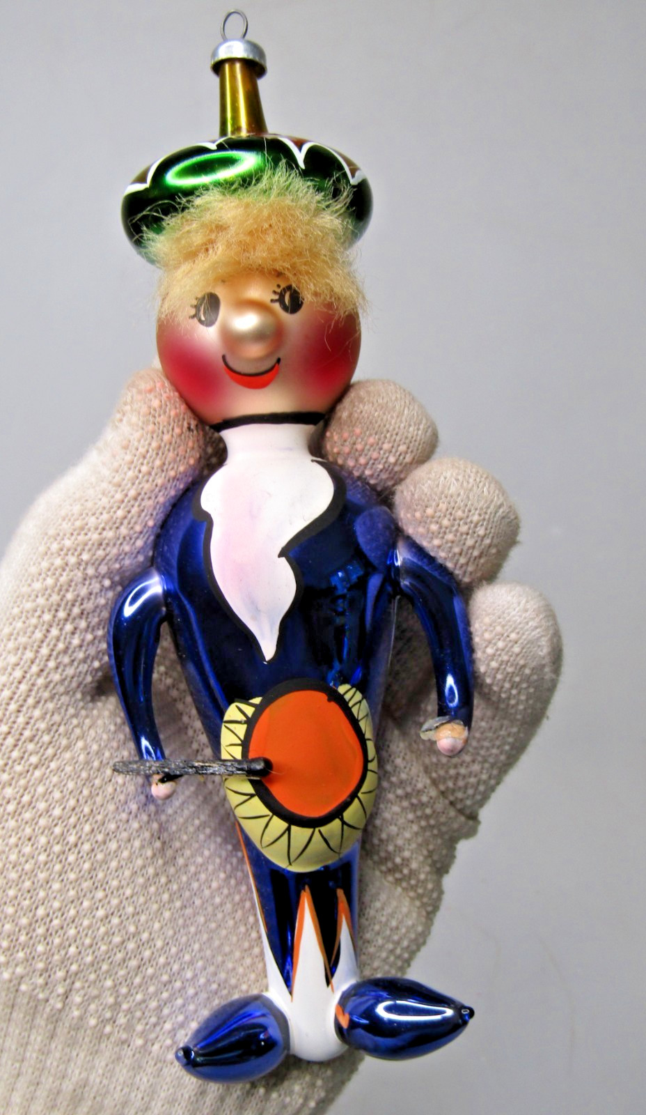 Vintage Blown Glass DRUMMER MAN Figurine Christmas Ornament Carlini Italy