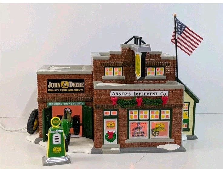 Department 56 Bucks County John Deere Christmas Village Building Set of 2 Boxed