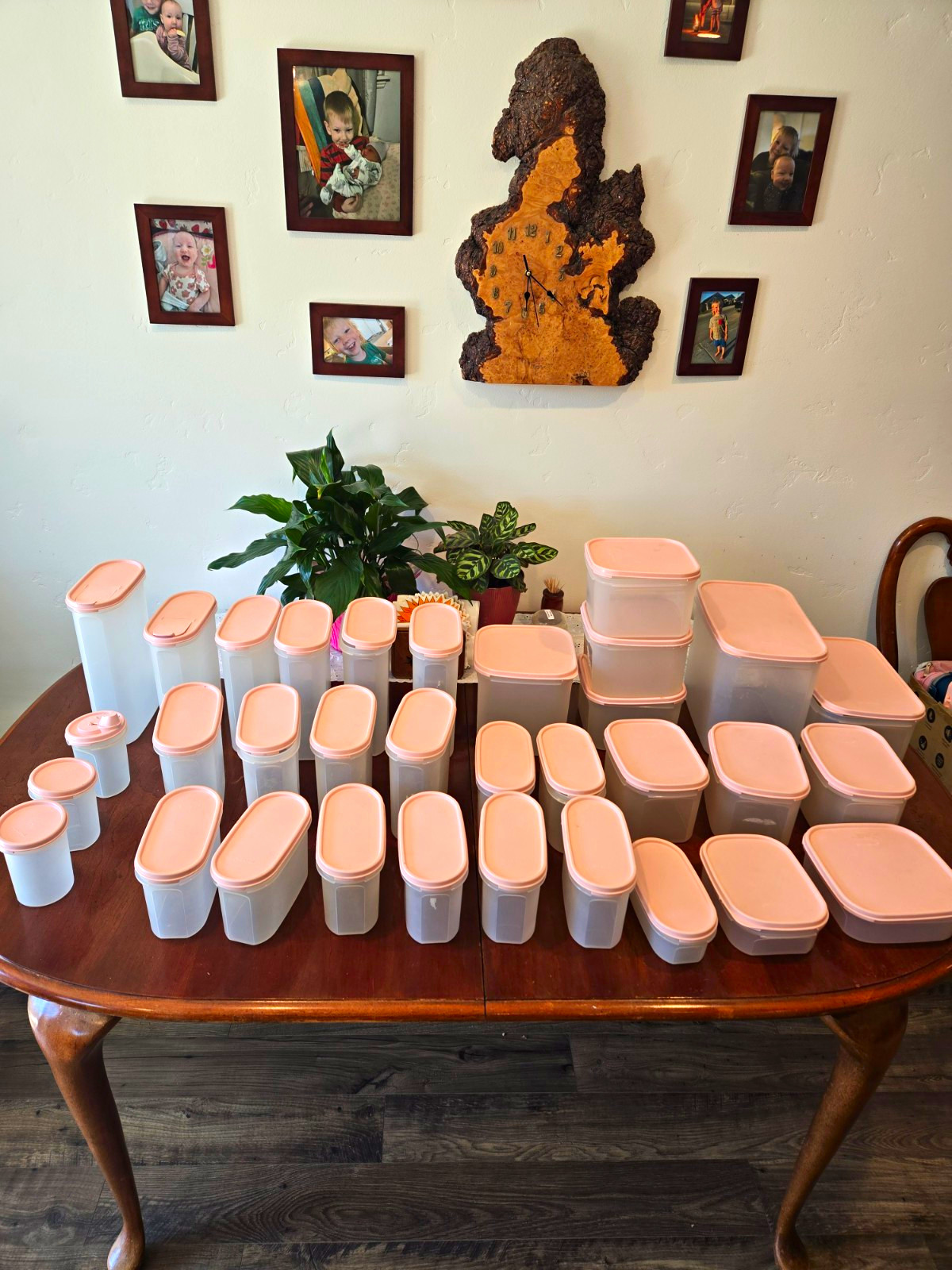 TupperwareModular Mates 33 pieces with strawberry-cream pink lids TupperwareModular Mates 33 pieces with strawberry-cream pink lids