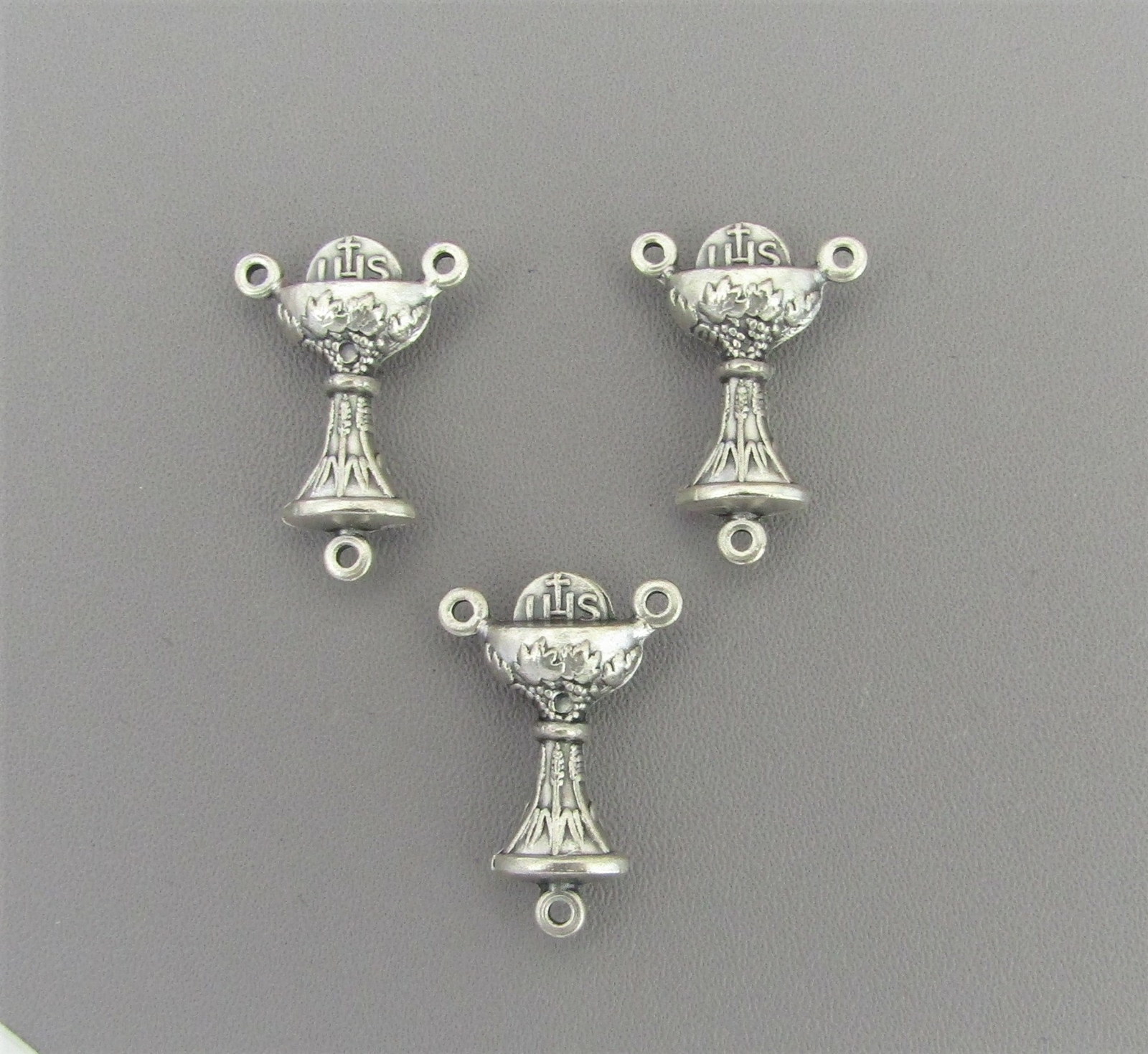 Lot 3 CHALICE Rosary Center 1st First Communion LARGE Centerpiece T103 Silver