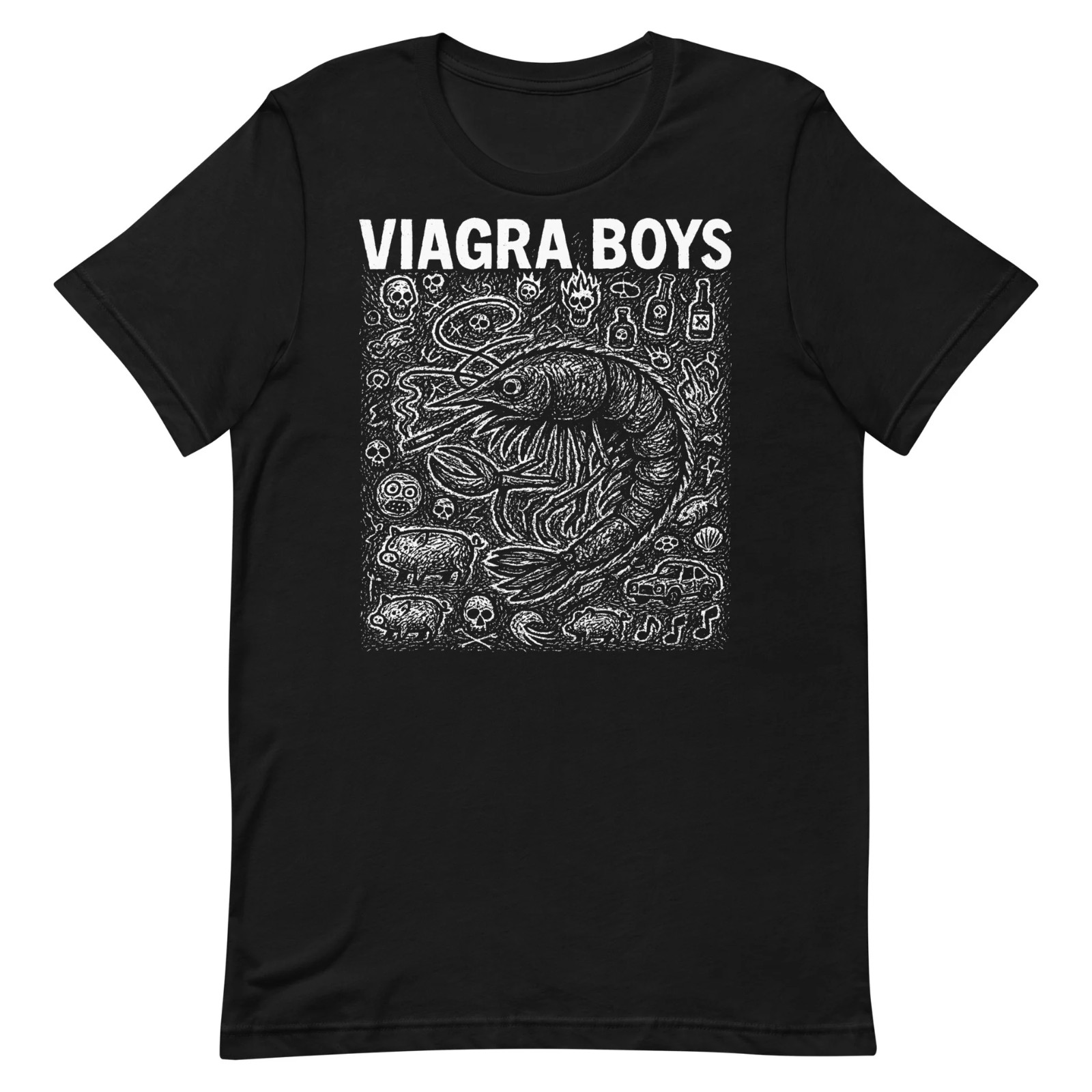 Edgy Shrimp Viagra Boys Band Black Size S-234XL Unisex Tee