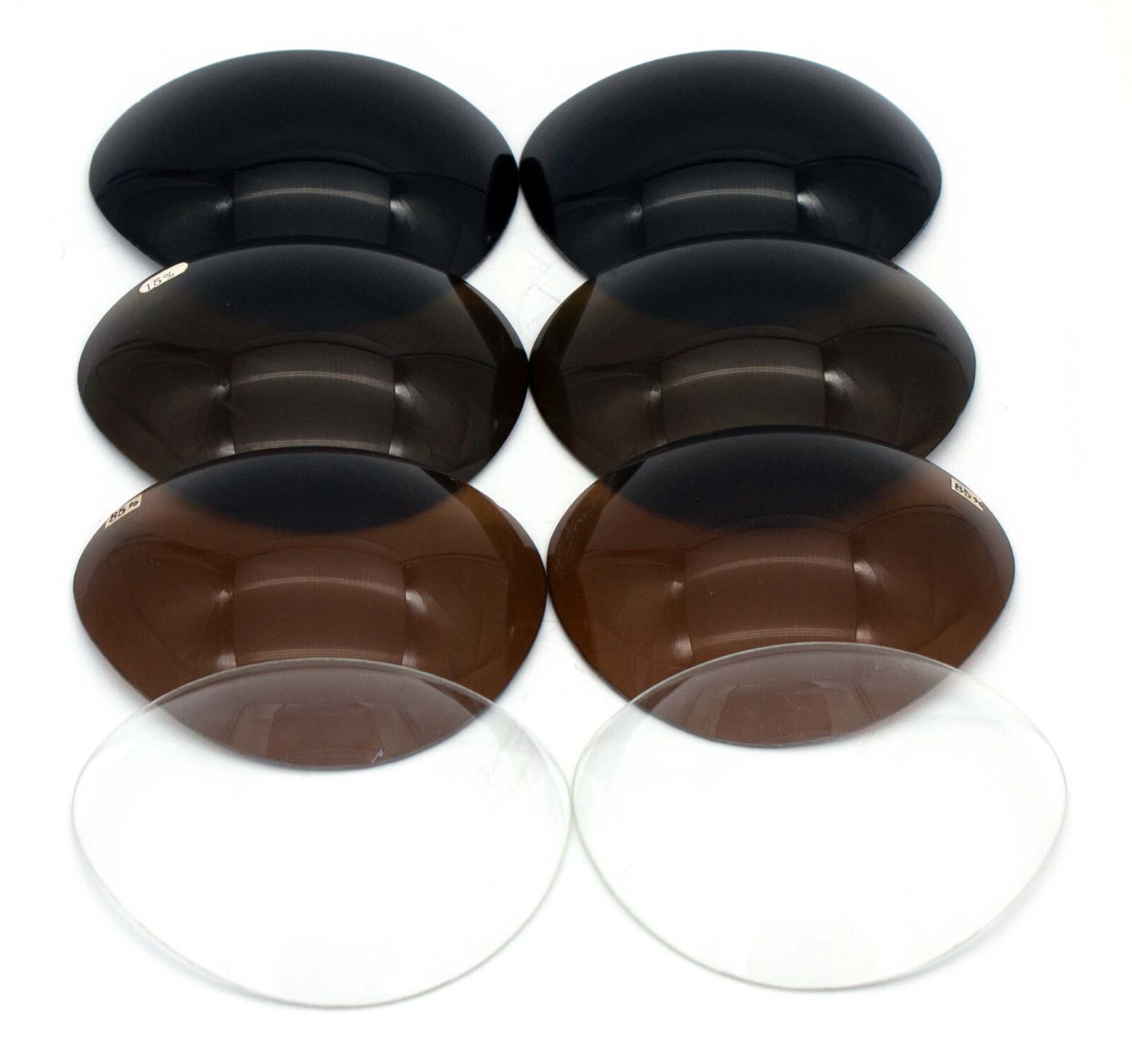 Spare PO-1M TINTED LENSES (85%, 75%, 15%, 2%) for pilot goggles, NEW OLD STOCK