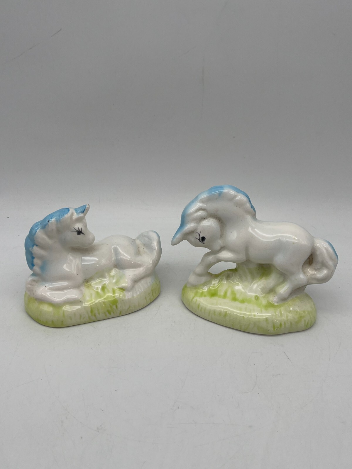 Vintage Artmark Ceramic Unicorn Set Of 2 Hand Crafted Hand Painted