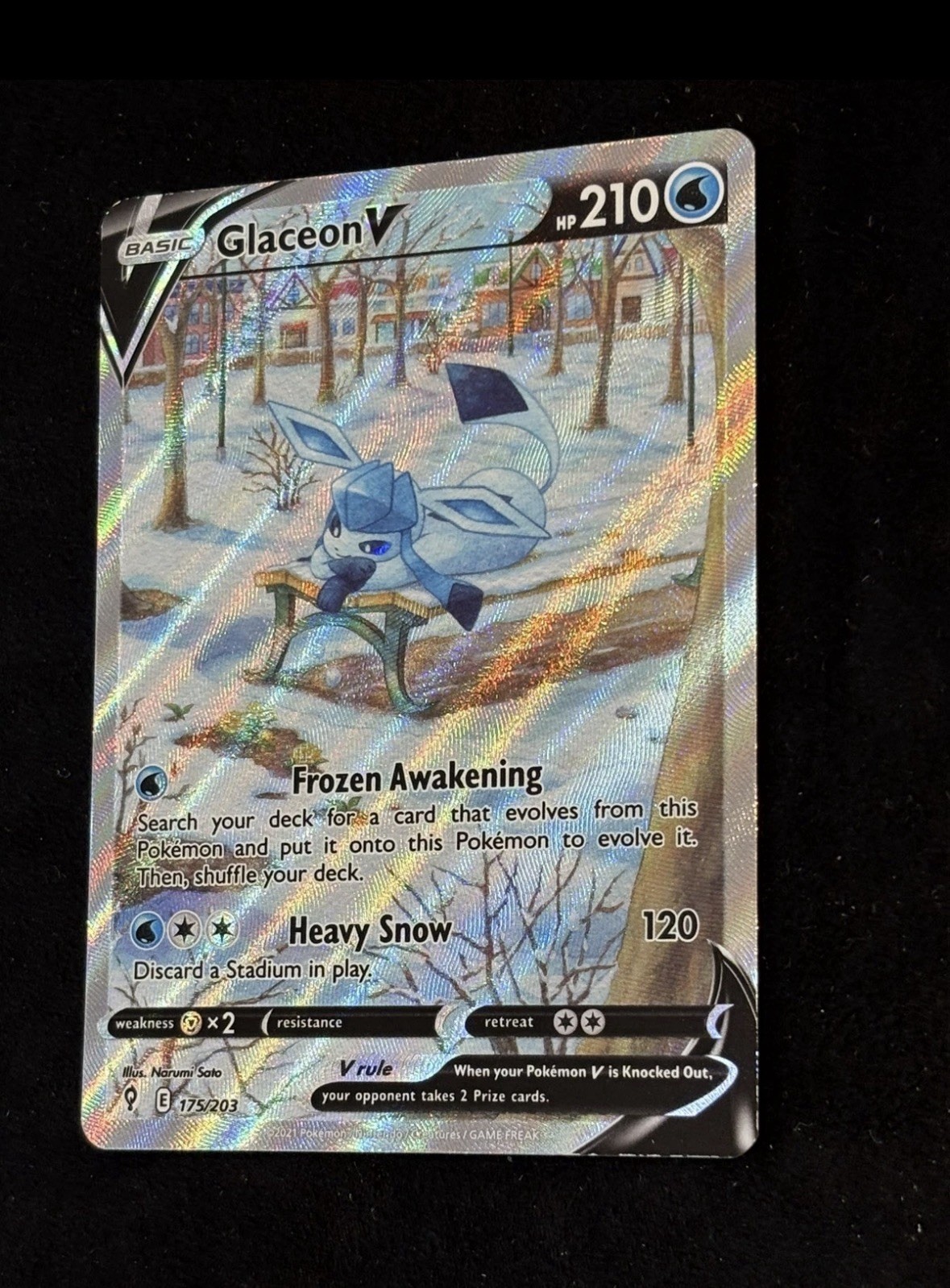 Pokémon TCG Glaceon v Evolving Skies Alternative Art Card 175/203 NM