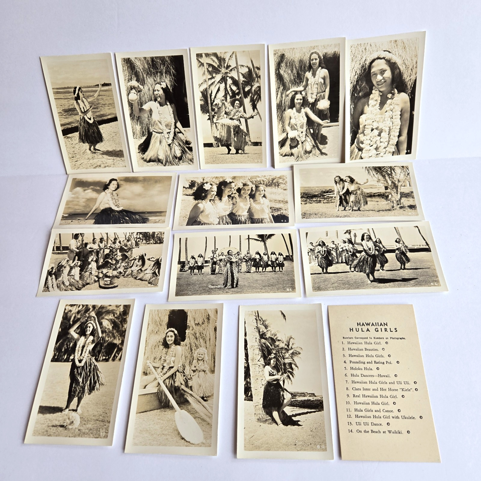 Hawaiian Hula Girls Pack Of 14 Snapshots-1950s-New Old Stock-Aloha Hawaiian Hula Girls Pack Of 14 Snapshots-1950s-New Old Stock-Aloha