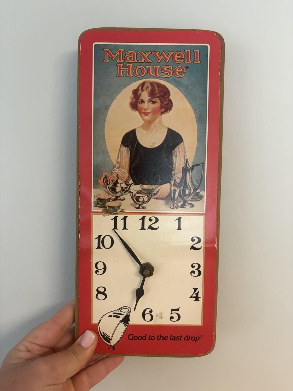 Vintage Maxwell House Coffee Advertisement Wood Wall Clock RARE READ Bar Decor