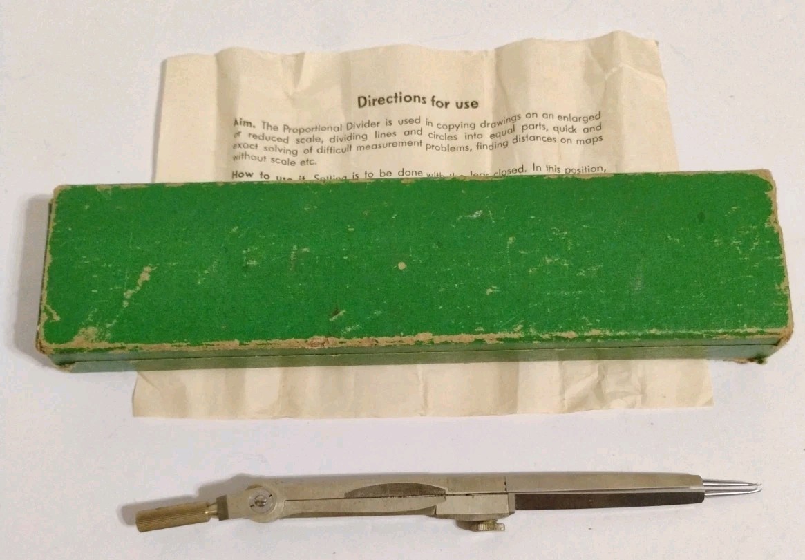 Vintage Keuffel Esser K&E Paragon Hairspring Divider In Case