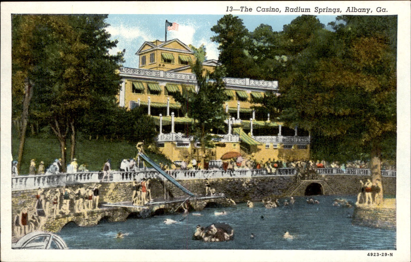 Albany GA The Casino C.T. American Art c1930s-40s Vintage Postcard