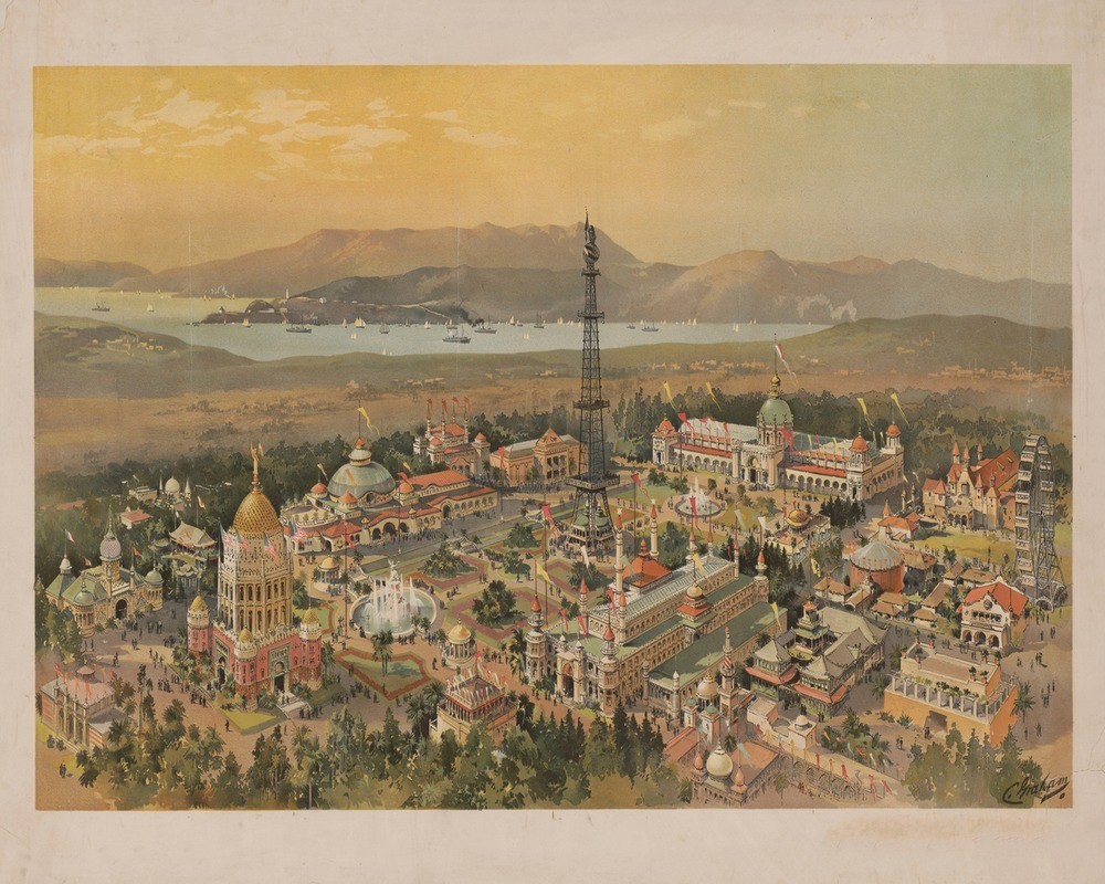 Chicago Worlds Fair Panorama with Ferris Wheel 1894 8x10 Print HT5134401