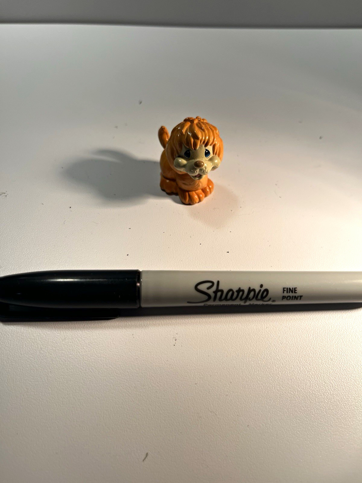 Miniature Lion Cub Figurine Plastic Glossy Finish Brown/Beige Animal Decor
