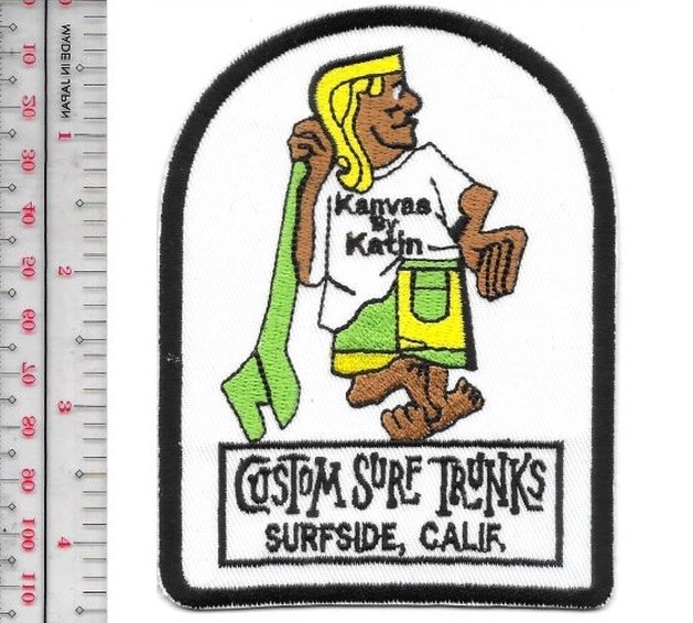 Surfing USA Custom Surf Trunks Canvas by Katin 1960s Surfside California Patch