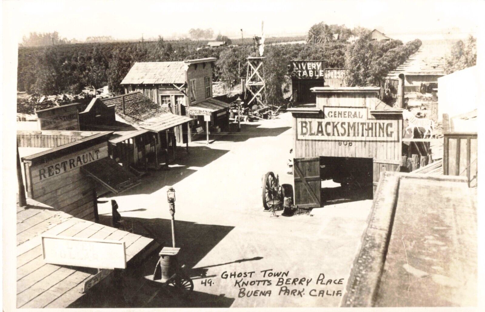 Buena Park CA Knott\'s Berry Ghost Town Main Street View RPPC Real Photo Postcard
