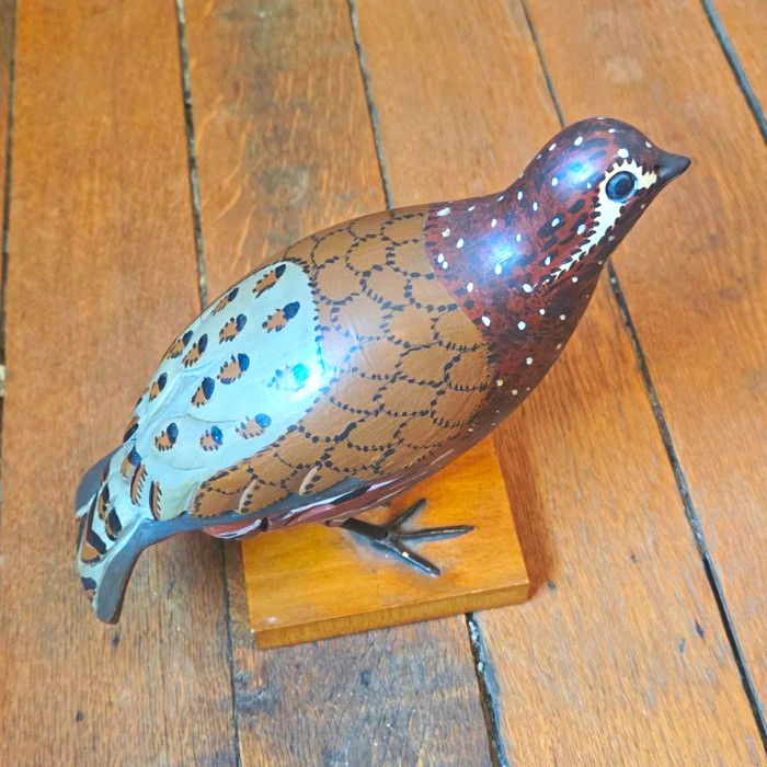 Vintage Hand Carved Bird Carl Forslund Carved Wood Bobwhite Quail Bird Figurine Vintage Hand Carved Bird Carl Forslund Carved Wood Bobwhite Quail Bird Figurine