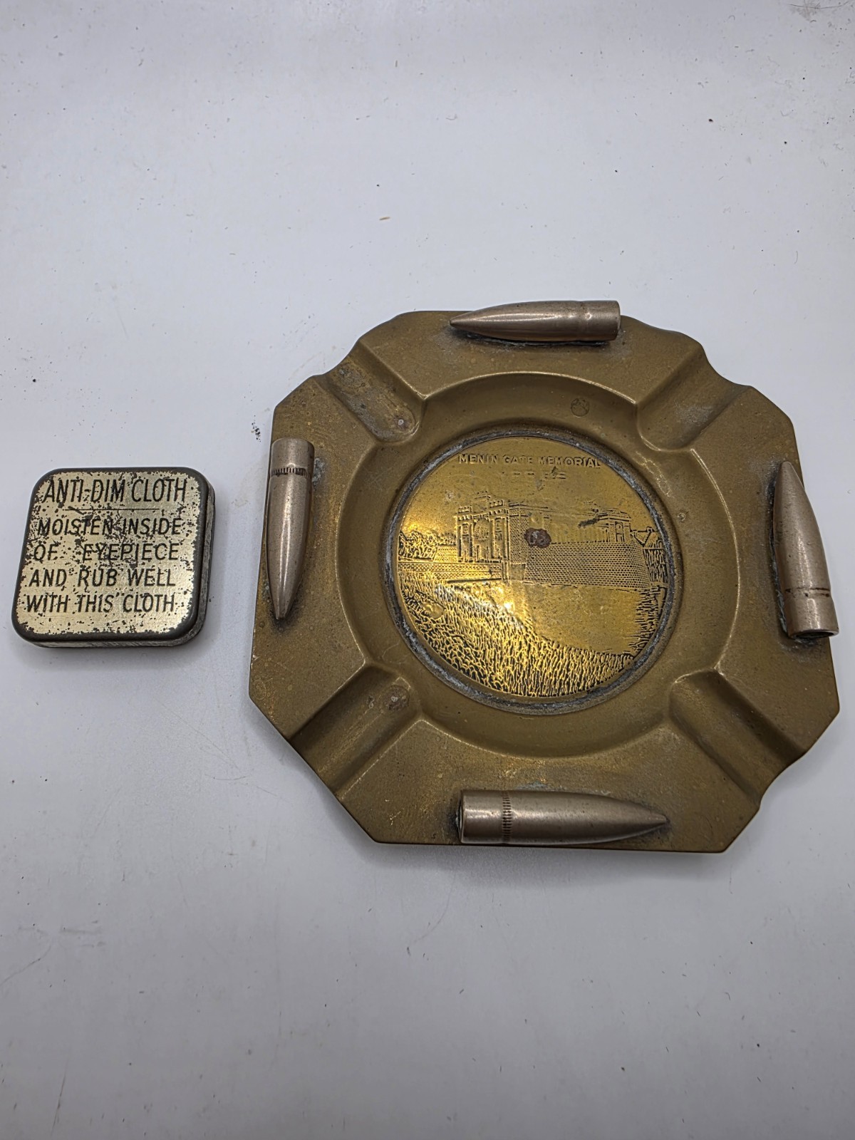 WWI Trench Art Menin Gate Memorial Plus British Gas Mask Anti Dimming Cloth