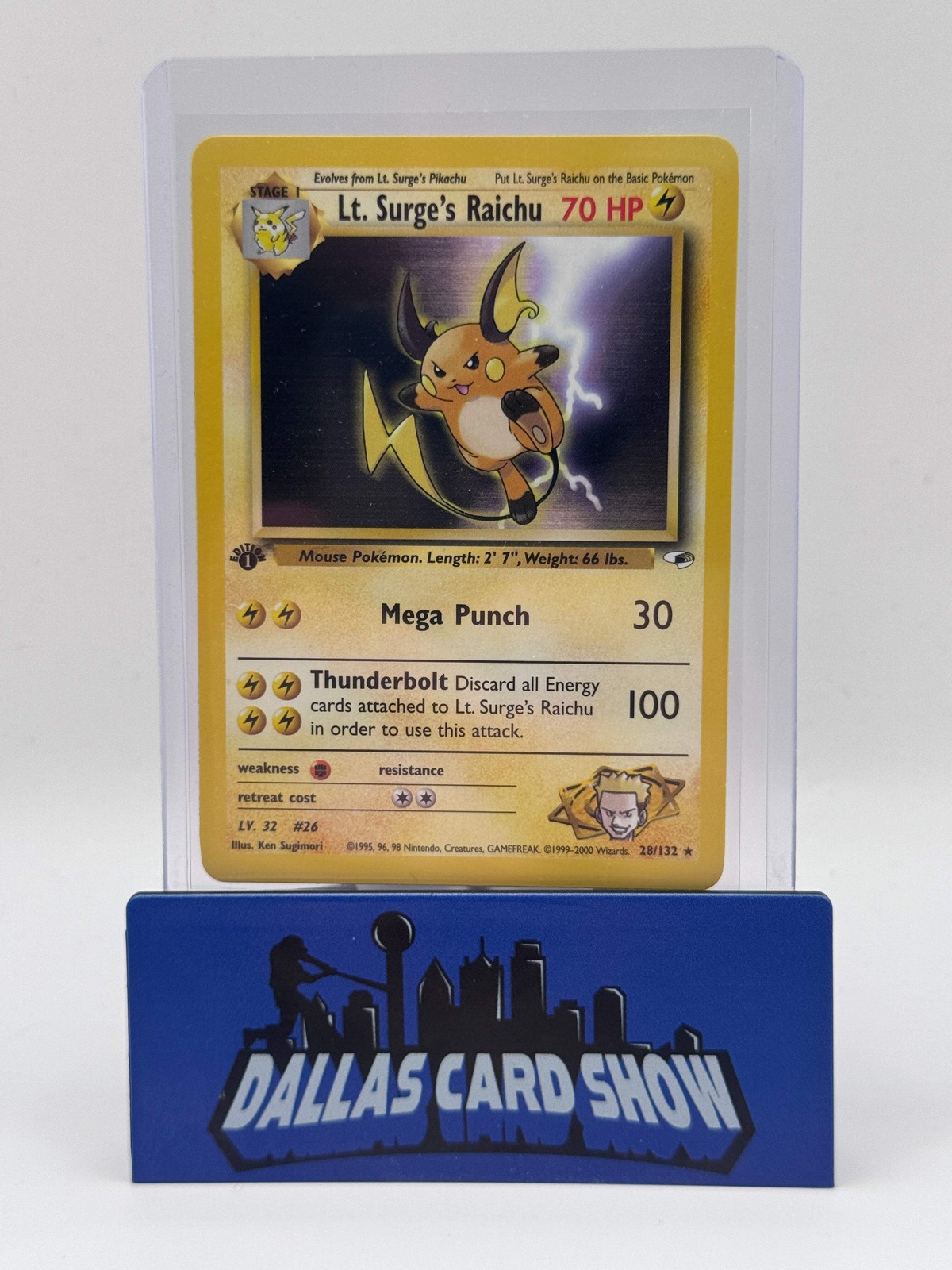 2000 Pokemon - Lt. Surge's Raichu - 28/132 Gym Heroes NM