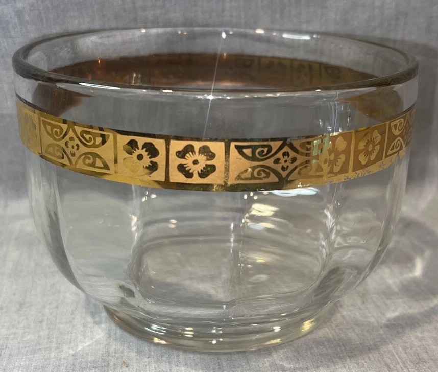 VTG Mid Century Libby bowl  duncan & miller tiffin gold band