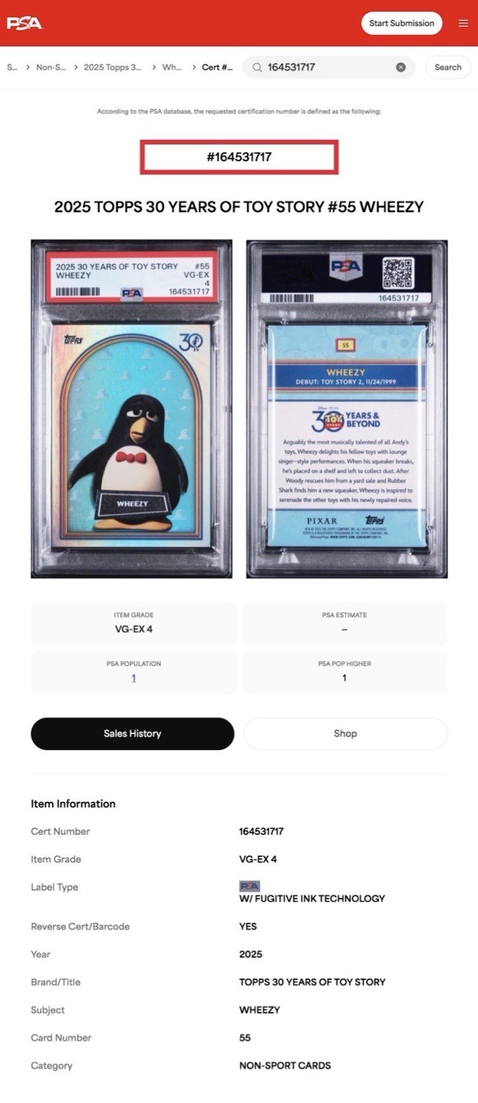 2025 TOPPS 30 YEARS OF TOY STORY #55 WHEEZY 2025 TOPPS 30 YEARS OF TOY STORY #55 WHEEZY