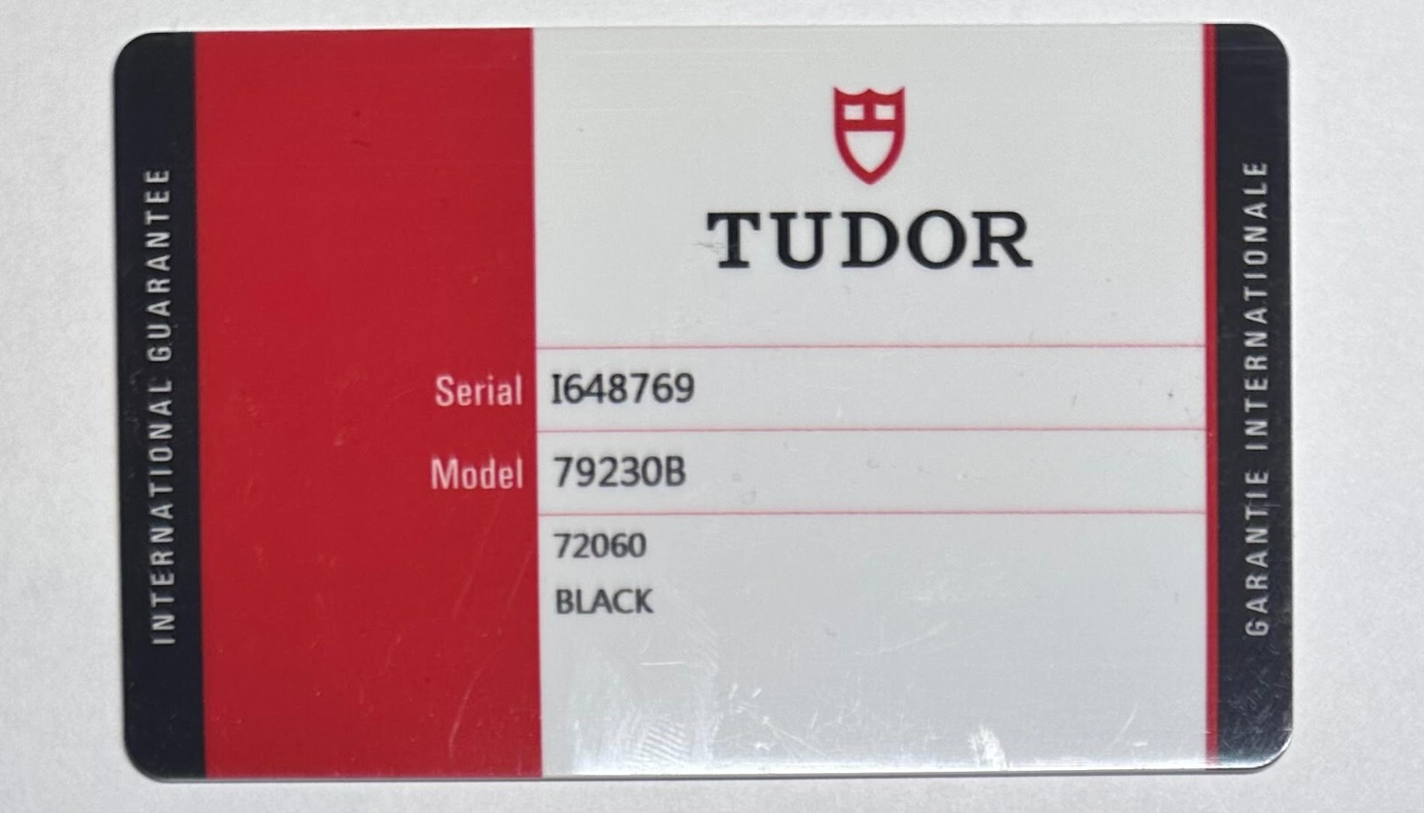 Tudor Heritage Swiss Watch Guarantee Certificate Warranty Model 79230B I Serial