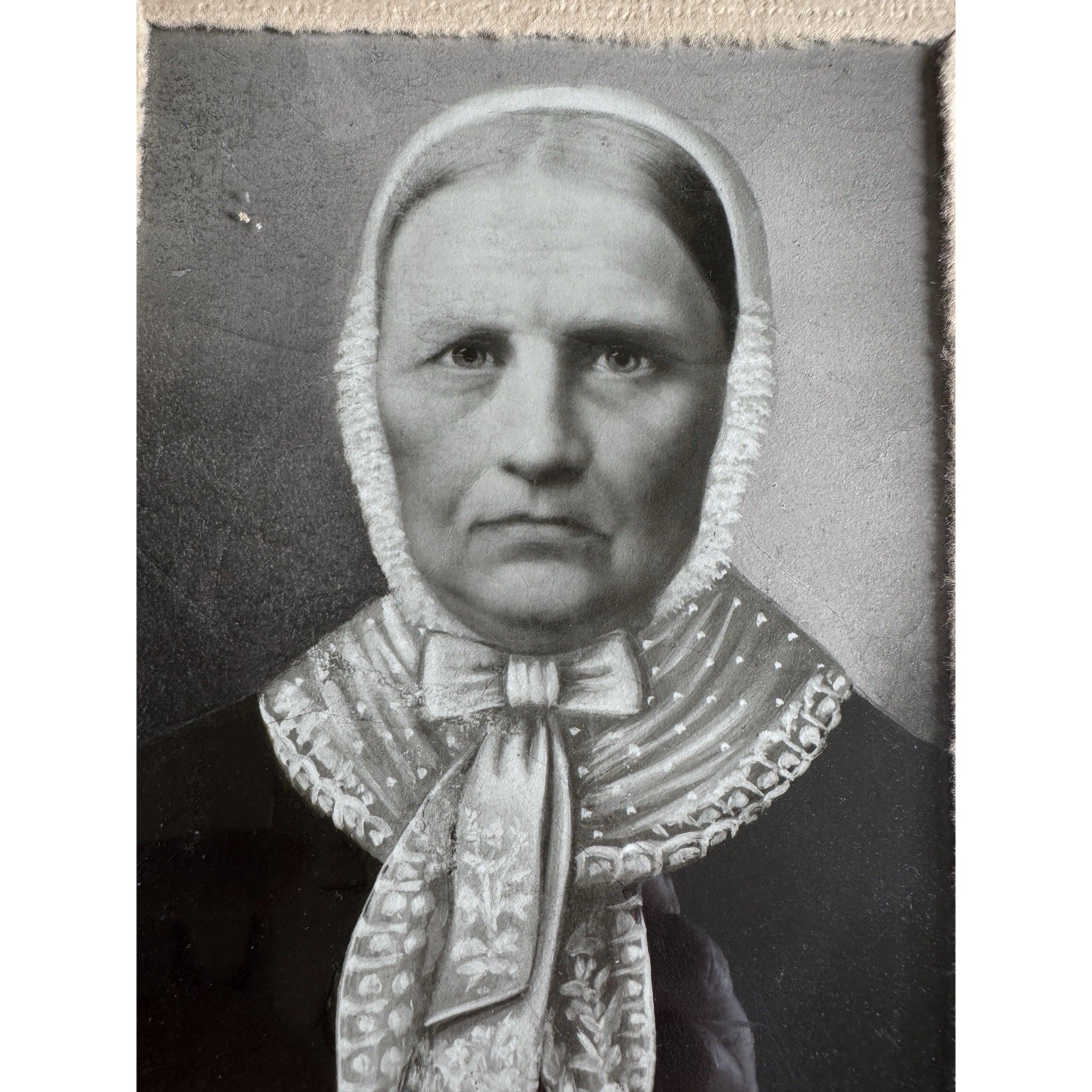 Antique 1900s Ephemera Print Self Standing Cardboard Frame Quaker Gypsy Grandma