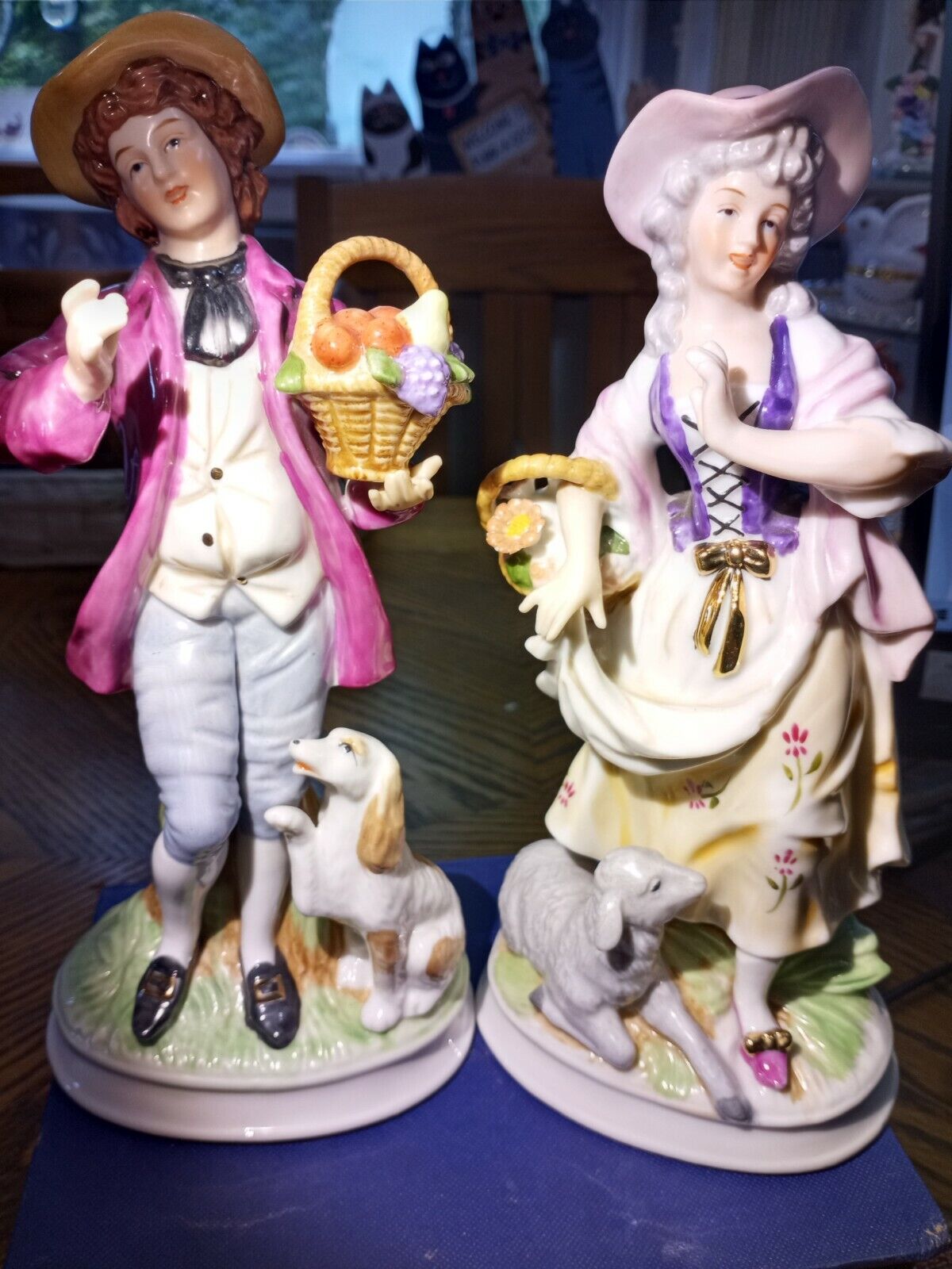 Colonial Man And Woman Figurines
