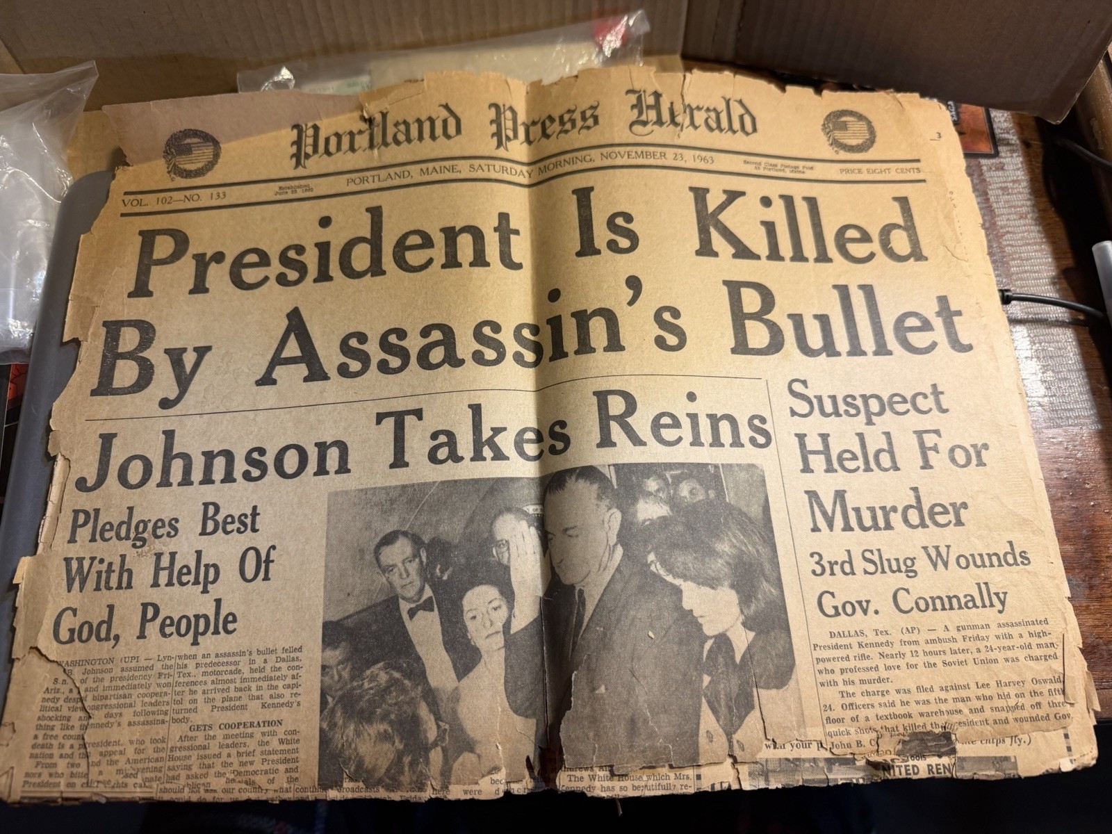 Portland Press Herald Newspaper (Nov 23, 1963) \