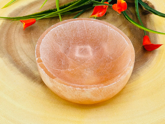 Orange Selenite Crystal Charging Station Bowl, Healing Crystal Bowl, 4\