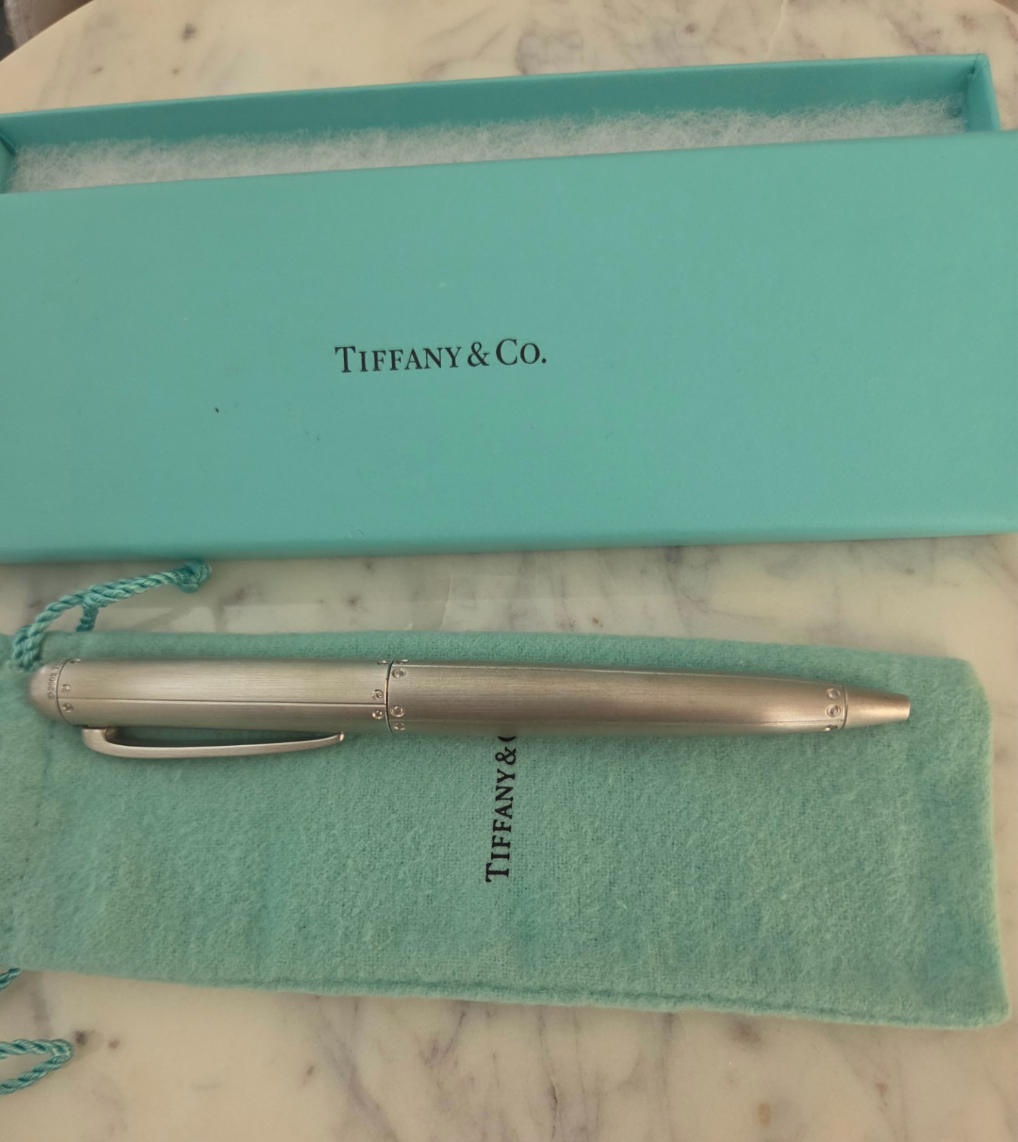 Vintage Tiffany & Co. Steamerica 925  Ballpoint  Pen w/ Original Box & Pouch