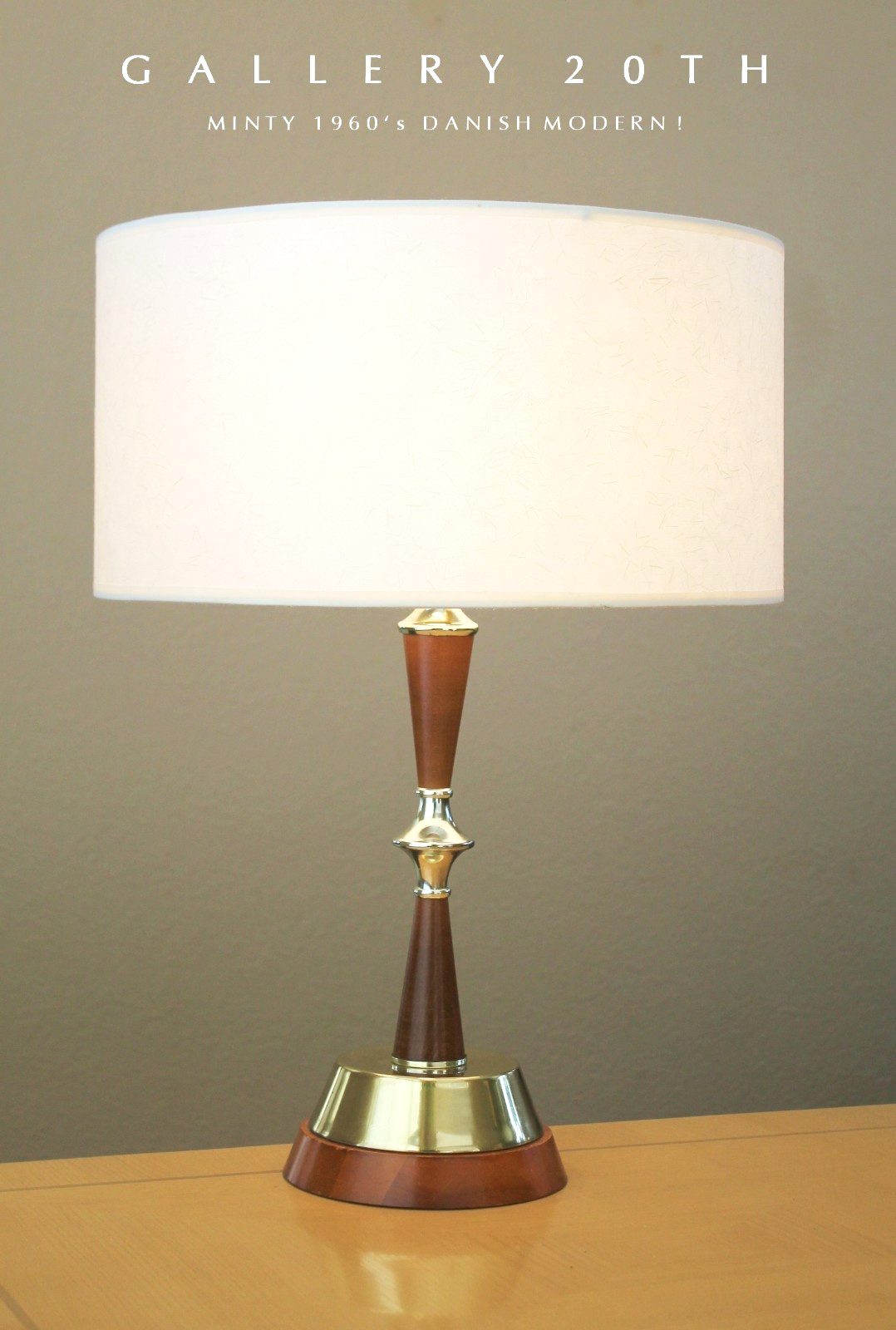 MINTY VINTAGE MID CENTURY DANISH MODERN WOOD LAMP THURSTON ERA 60s 50s MCM