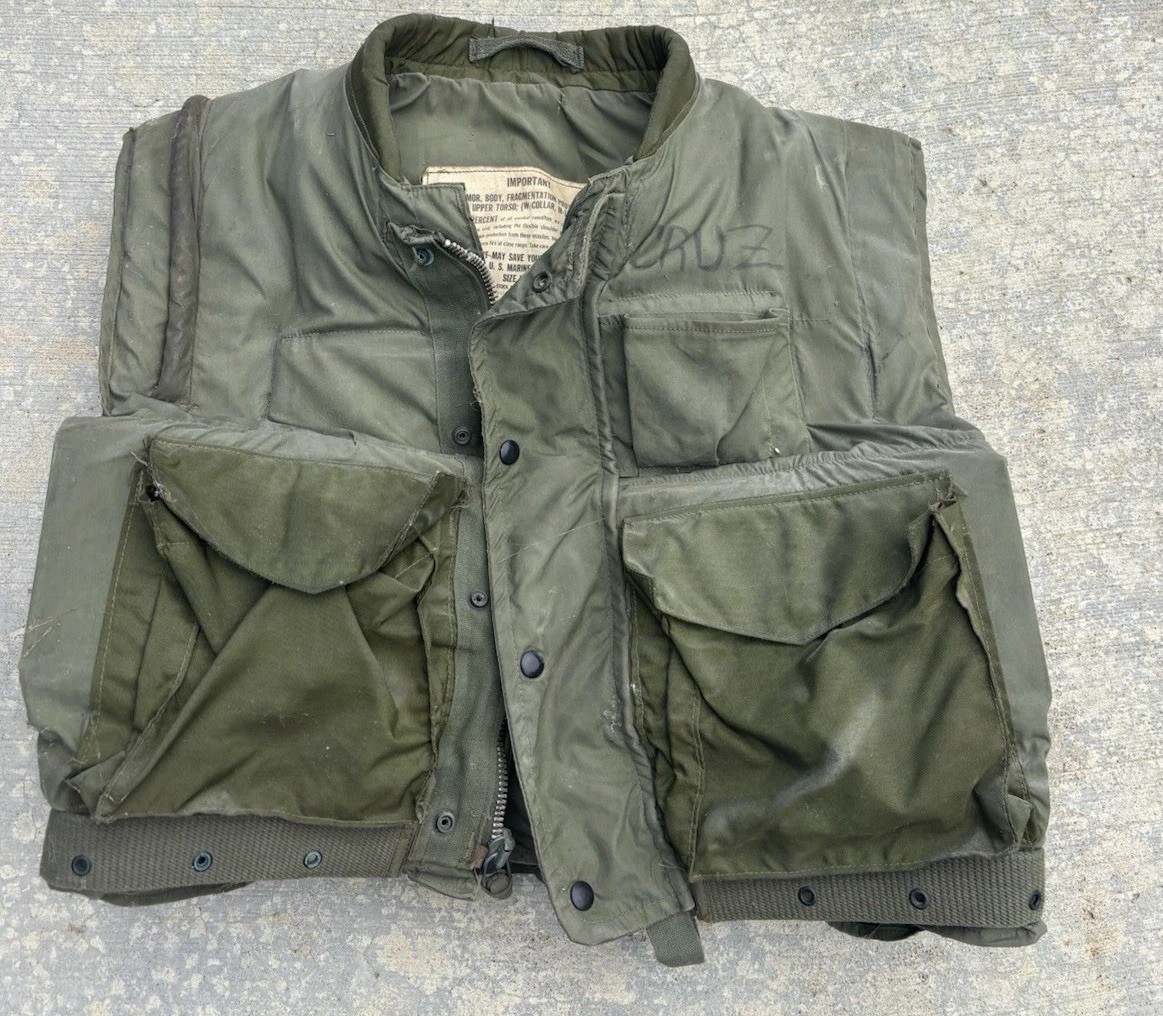 Vietnam 1971 M1955 Flak Vest USMC Body Armor Fits Sz L Stock # 8470-576-4195