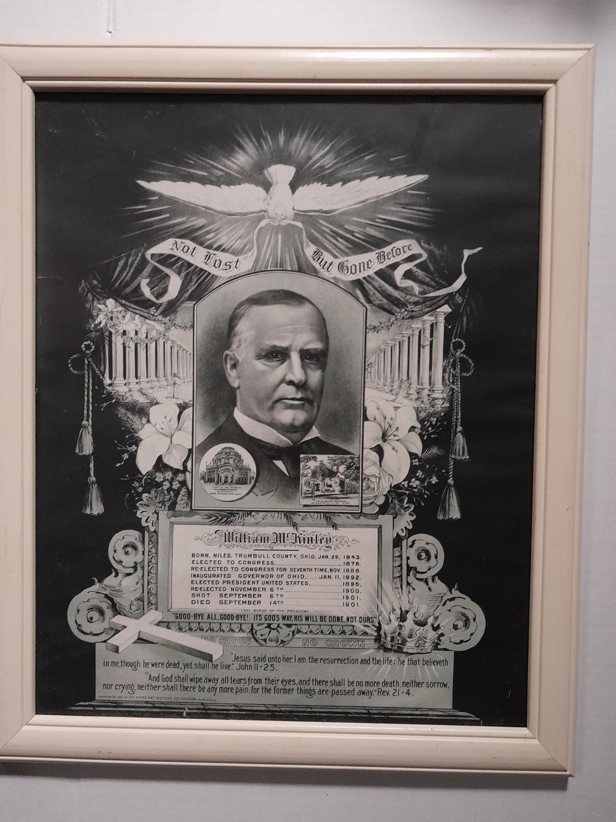 1901 President William McKinley Memorial Print - Original and Framed