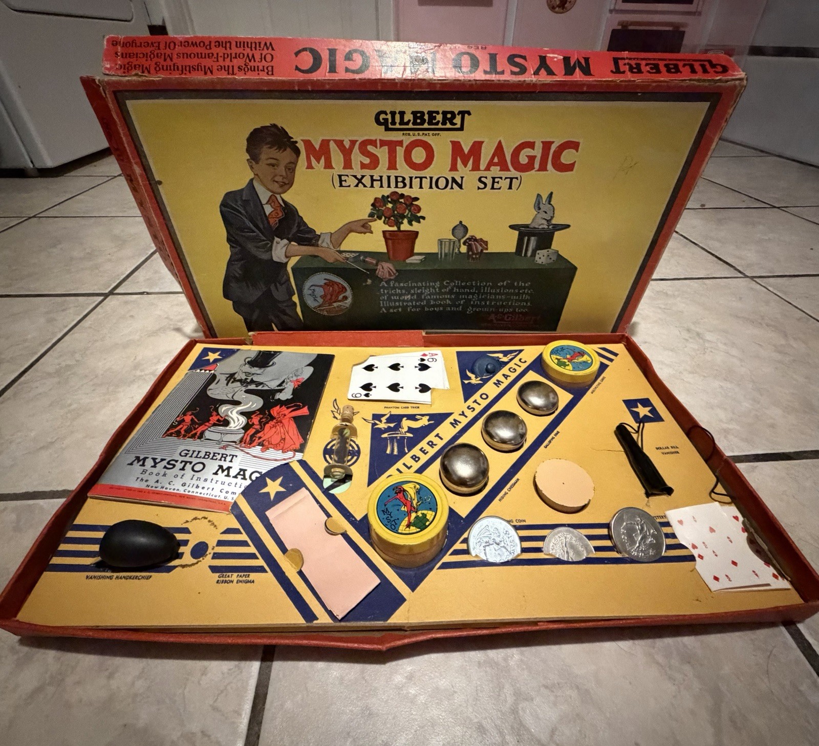 1938 A.C. Gilbert MYSTO MAGIC Exhibition Set No. 1½ Complete Vintage Magic Kit 1938 A.C. Gilbert MYSTO MAGIC Exhibition Set No. 1½ Complete Vintage Magic Kit