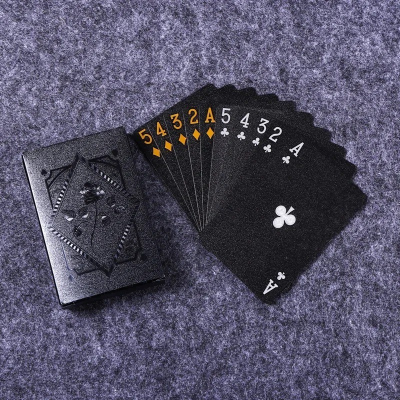 Diamond Waterproof Black Golden Cards Plastic Poker Playing HD Deck of Cards