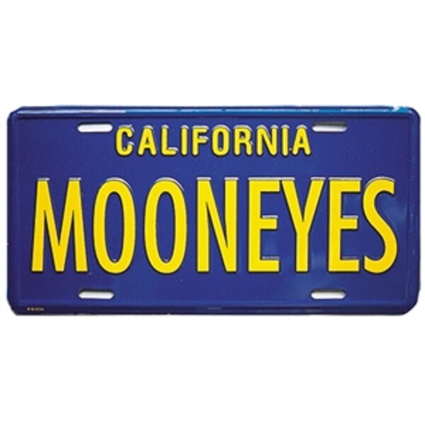MOONEYES METAL EMBOSSED STANDARD US SIZE BLUE MOONEYES METAL EMBOSSED STANDARD US SIZE BLUE