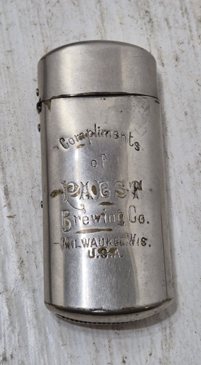 Pabst Brewing Co Pocket Match Safe Early Antique Beer Advertising 1880s 1890s