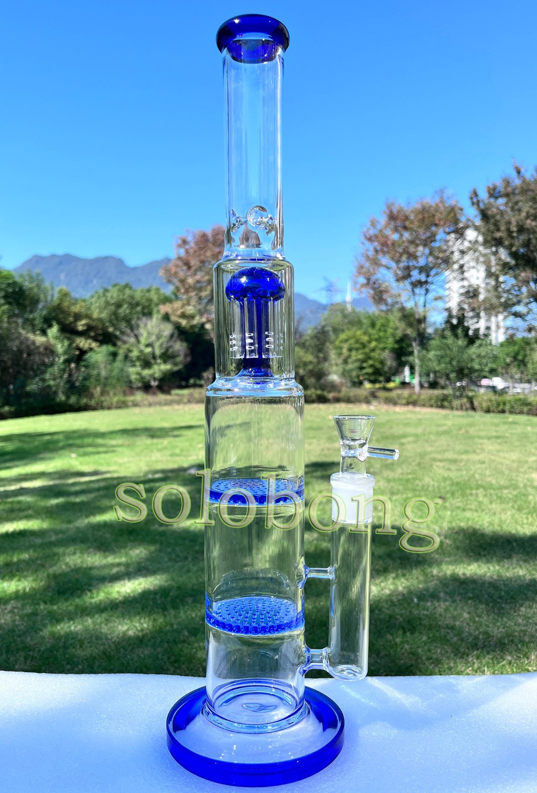 17\'\' Heavy Glass Bong Smoking Hookah Thick Percolate Water Pipe Beaker 14mm Bowl 17\'\' Heavy Glass Bong Smoking Hookah Thick Percolate Water Pipe Beaker 14mm Bowl