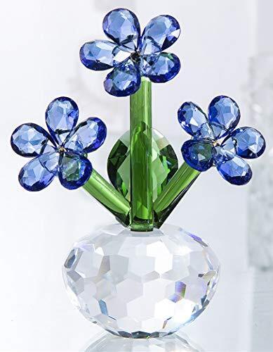 Crystal Flower Figurine Forget-Me-Not Crystal Ornament