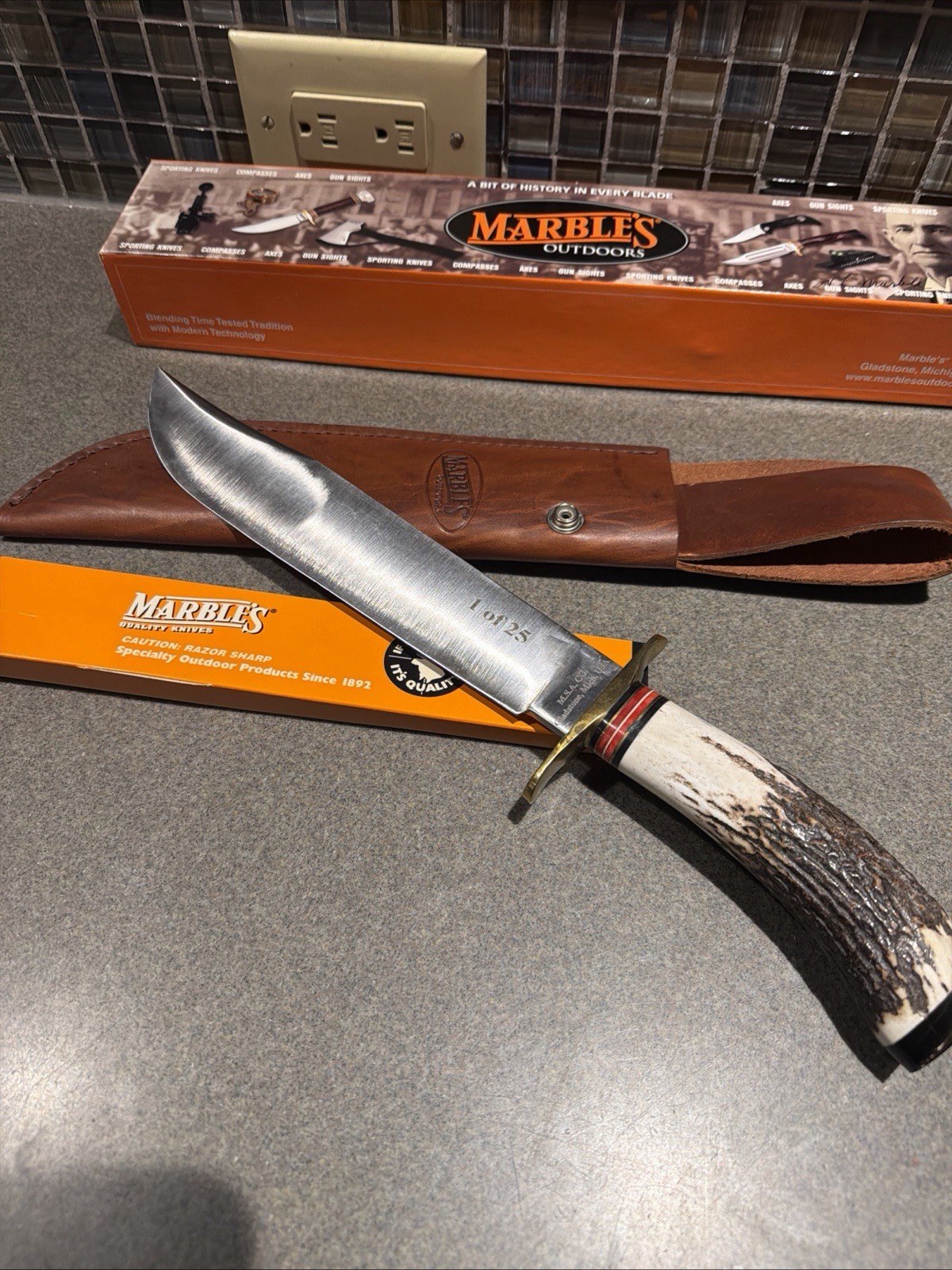 Marbles Outdoors Bowie Knife Numbered 1/25 2003 USA