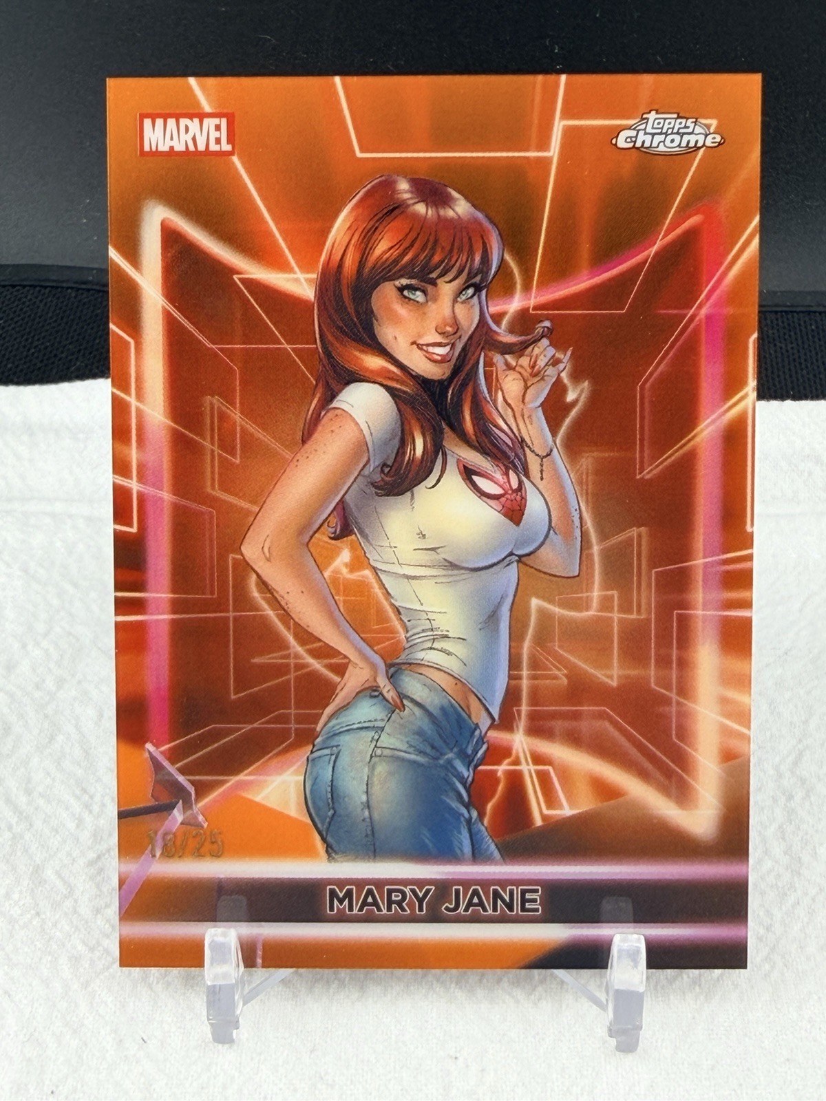 2026 Topps Chrome Neon Marvel Mary Jane True Orange /25 Rare