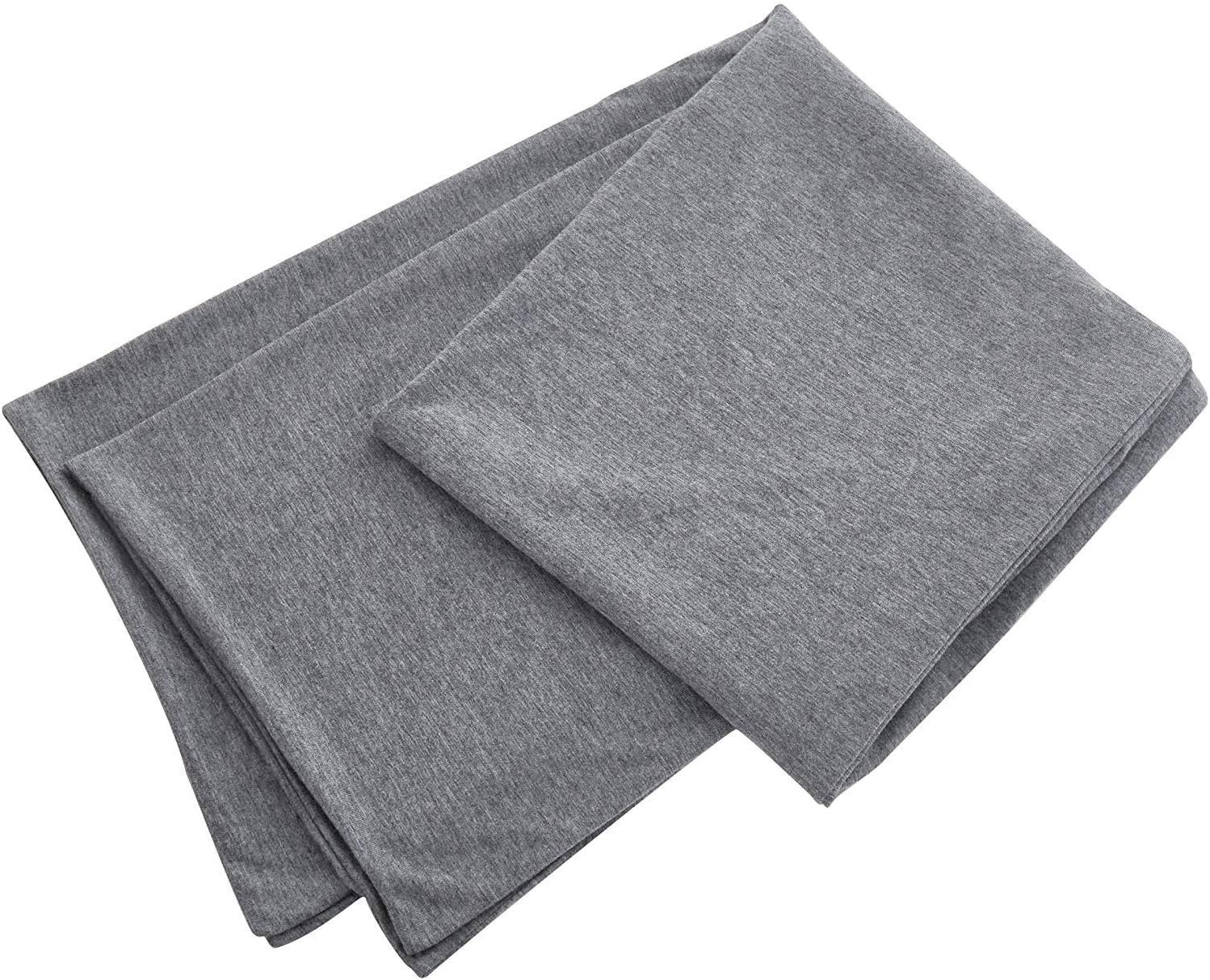 Oubonun 100% Jersey Cotton Body Pillow Cover with Zipper - Luxury 21X54, Grey 
